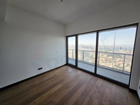 Spacious and bright bedroom interior of a luxury residence apartment in Sisli