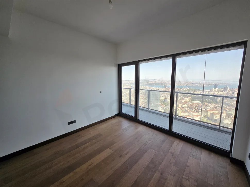 Spacious and bright bedroom interior of a luxury residence apartment in Sisli