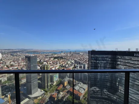 Spacious balcony view of a modern luxury residence apartment in Sisli.