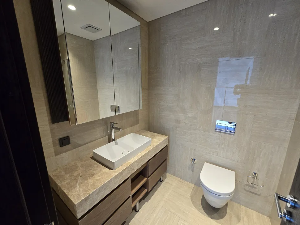 Modern designed bathroom of a luxury residence apartment in Sisli