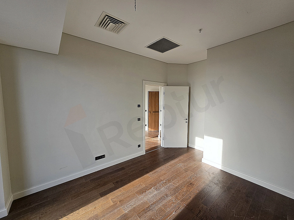 Bright and spacious modern designed bedroom.
