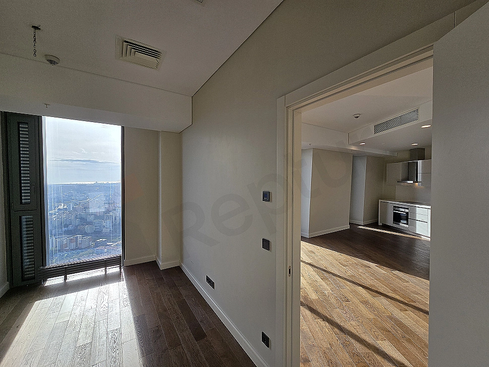 Modern designed, bright and spacious bedroom.
