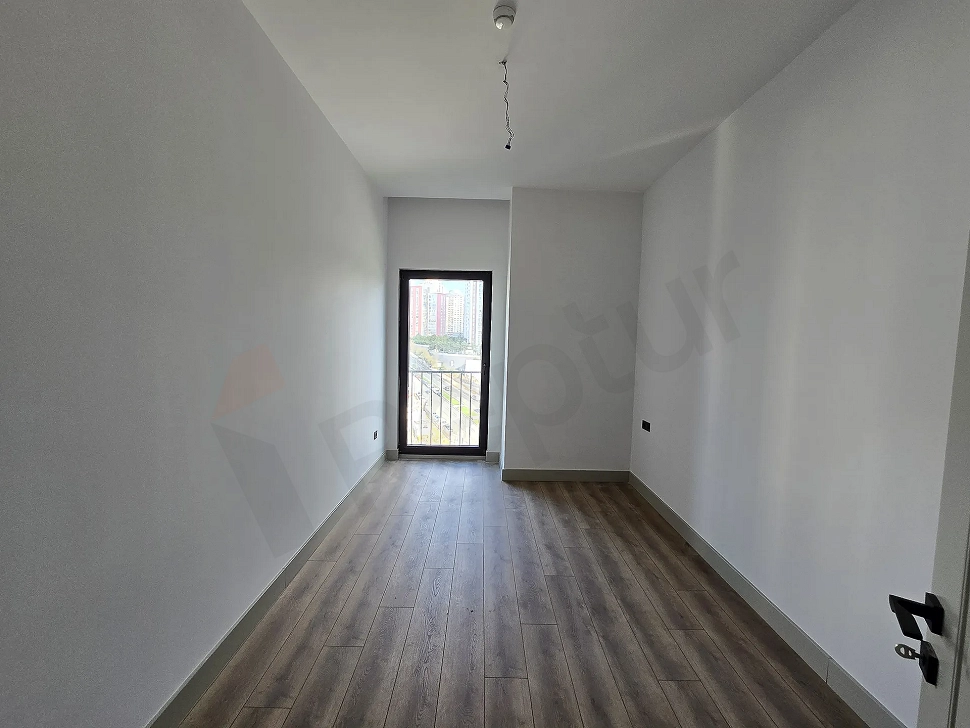 Image of a modern bedroom. Bright and spacious bedroom detail.