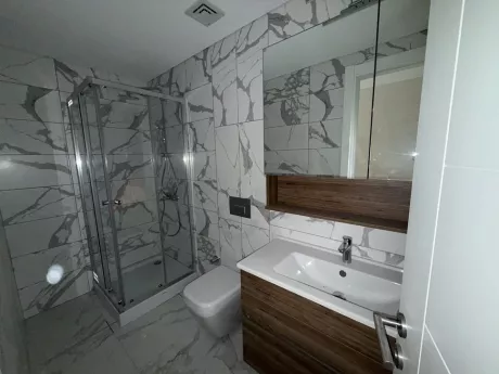 Modern designed, spacious and stylish bathroom interior