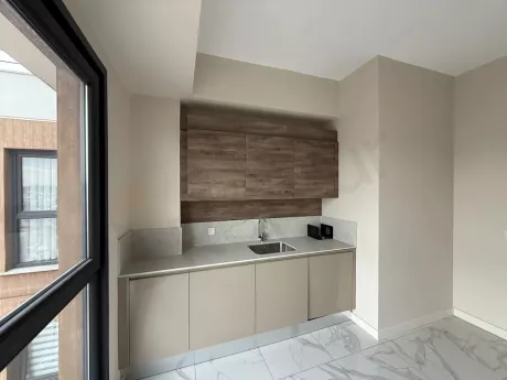 Kitchen area design of a modern and spacious apartment.