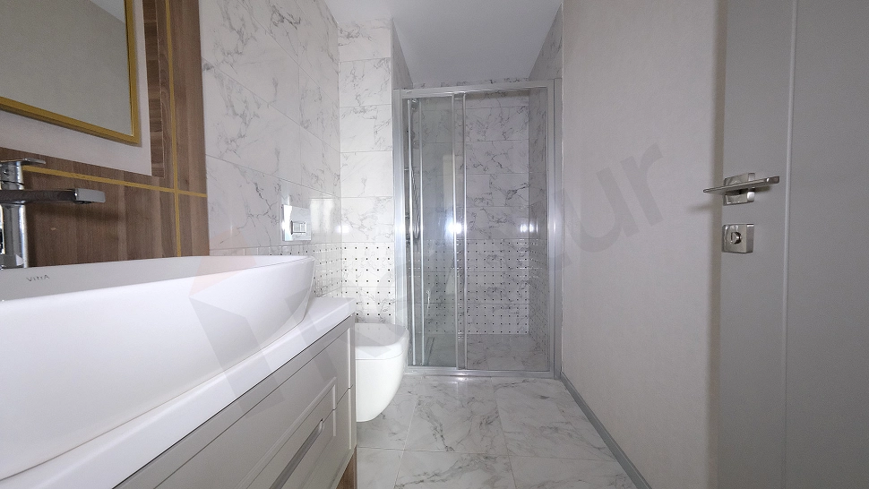 Modern designed bathroom interior.