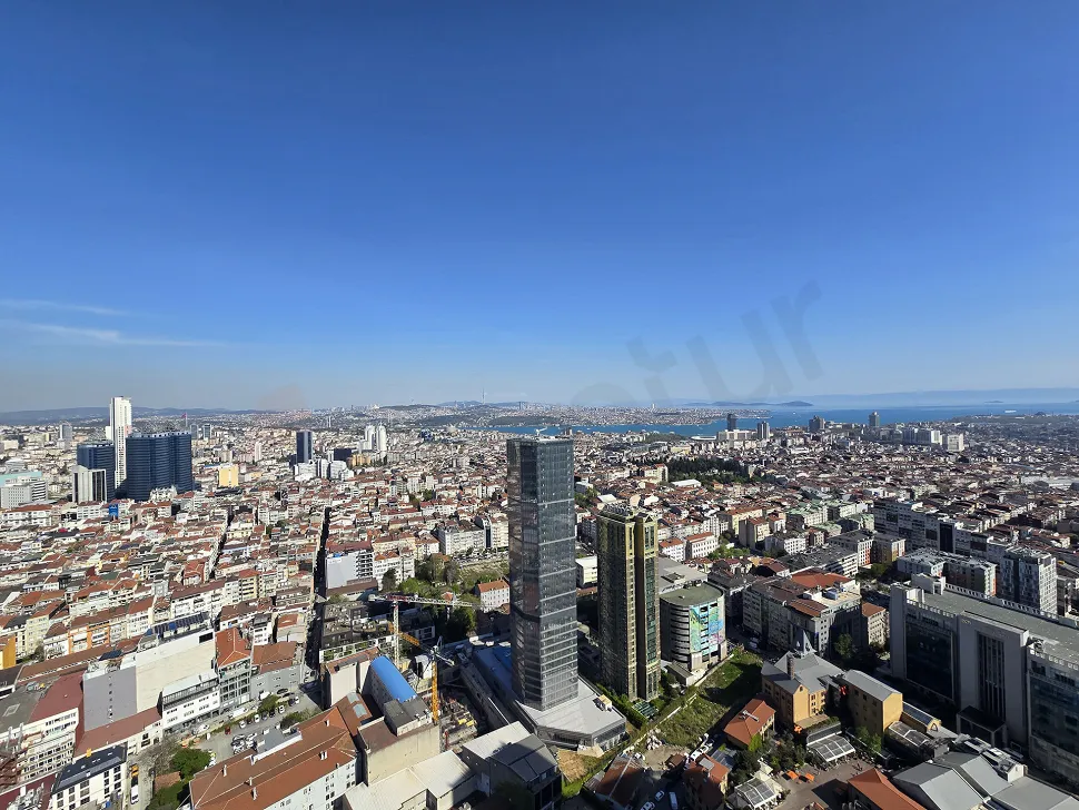 Panoramic view of the Bosphorus and Istanbul city skyline