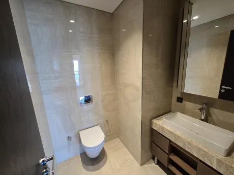 Modern designed bathroom of a luxury residence apartment in Şişli.