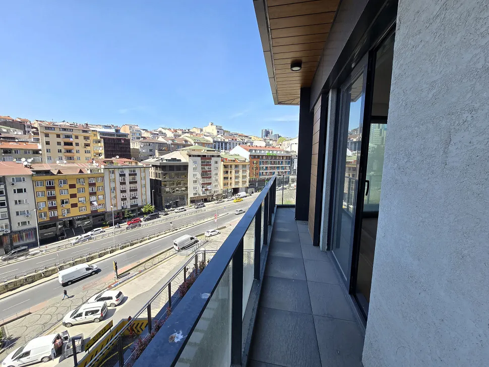 Spacious and airy balcony of a modern building