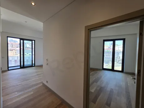 Interior view of a modern and spacious bedroom