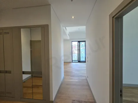 Interior staircase design and steps of a modern apartment.