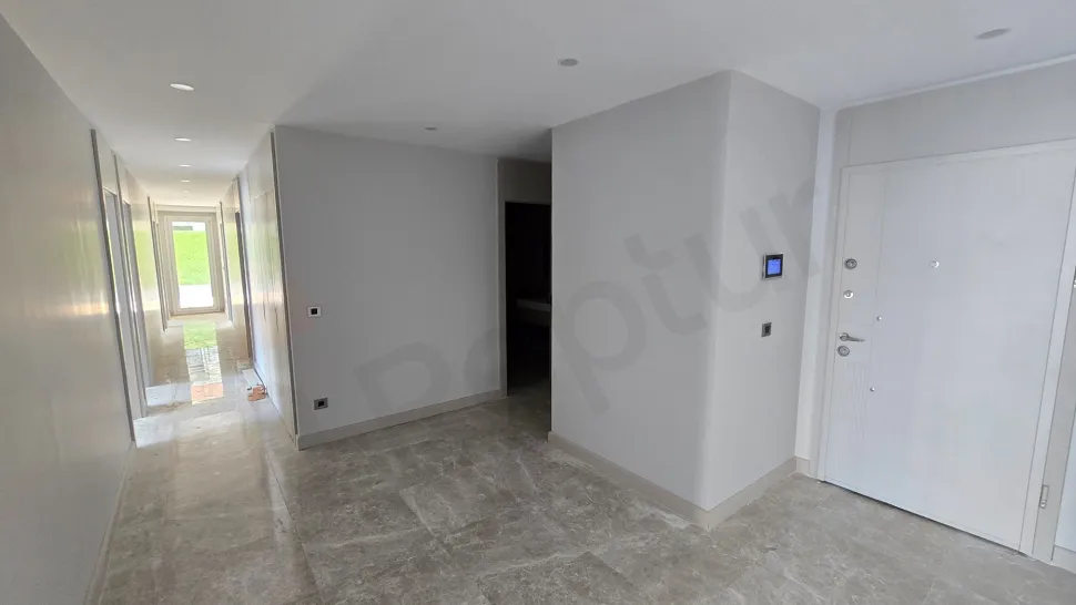 Modern designed, stylish indoor staircase view in an apartment.