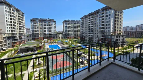 Panoramic city and landscape view from a luxury residential project in Beylikdüzü, Istanbul.