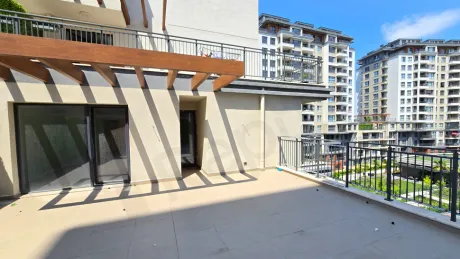 Spacious and modern design terrace area of an apartment located in Beylikdüzü, Istanbul.