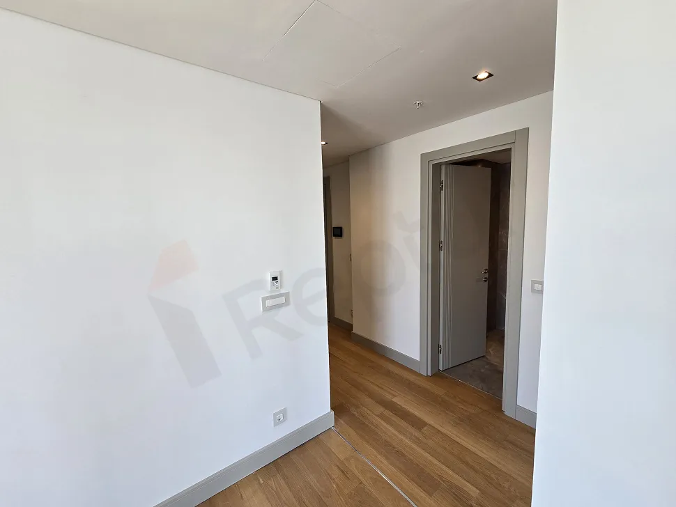 Bright and spacious hallway of a modern residence apartment