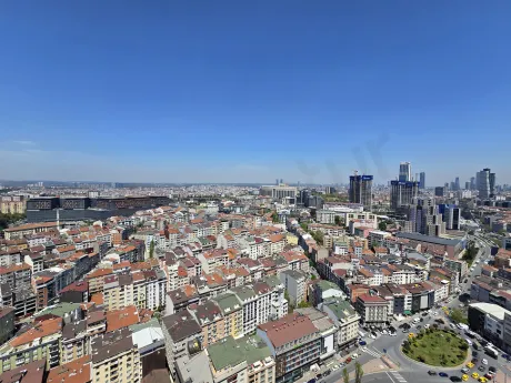 Panoramic view of city buildings and urban landscape in Sisli, Istanbul