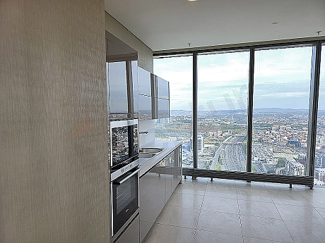 Modern designed, spacious and bright kitchen.