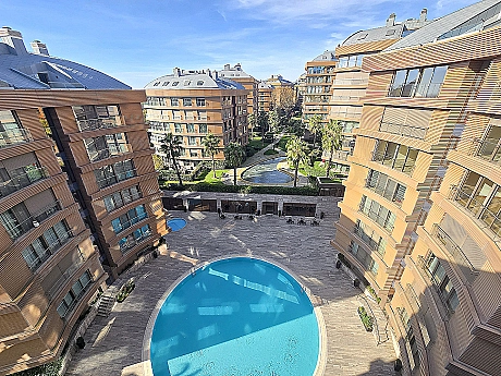 Swimming pool of a luxury duplex apartment in Üsküdar, Istanbul.