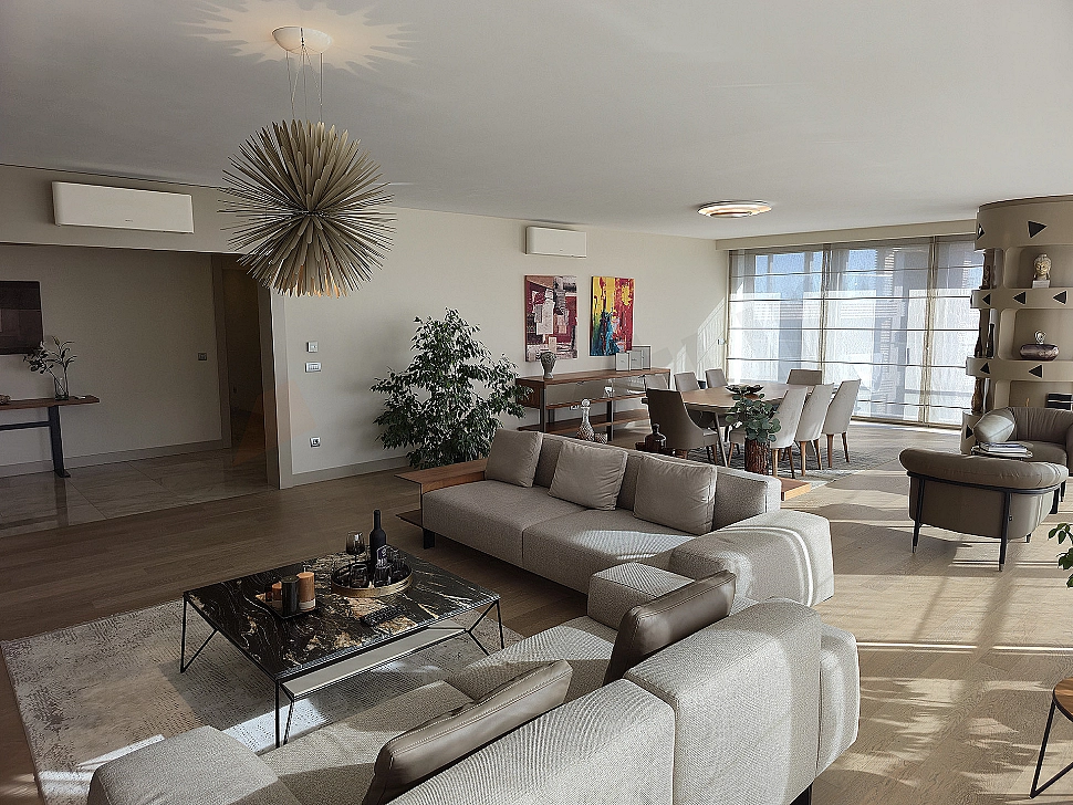 Stylish and modern designed living room interior.