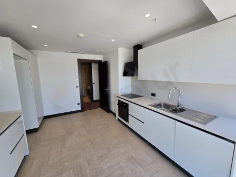 Modern and spacious kitchen area of a luxury residence apartment in Sisli.