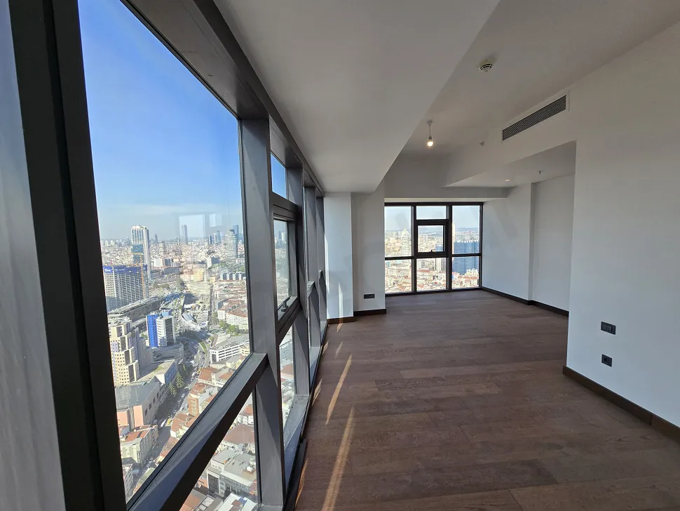 Spacious and bright bedroom image of a modern residence apartment located in Sisli.