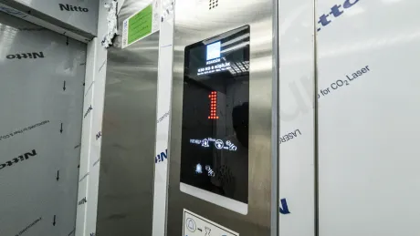 Modern and stylishly designed building elevator cabin