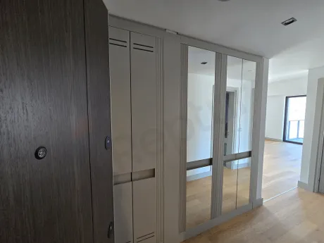 Modern entrance door and hallway area of a luxury residence apartment in Sisli.