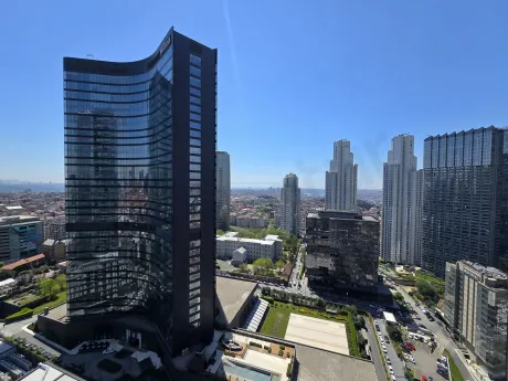Wide-angle panoramic city view from a luxury residence in Sisli, Istanbul.
