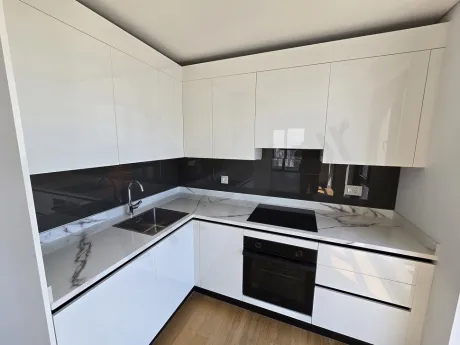 Modern designed, spacious and bright open-plan kitchen area.