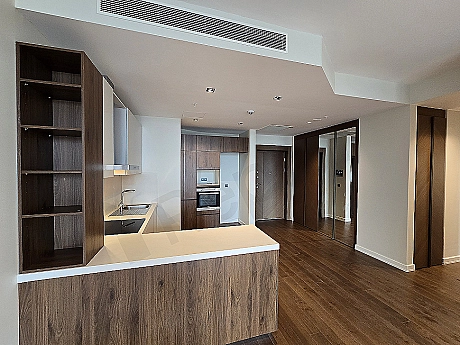 Modern designed, spacious and bright kitchen.
