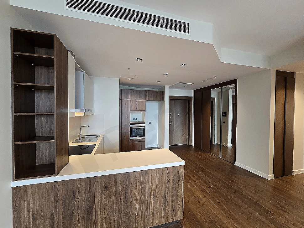Modern designed, spacious and bright kitchen.