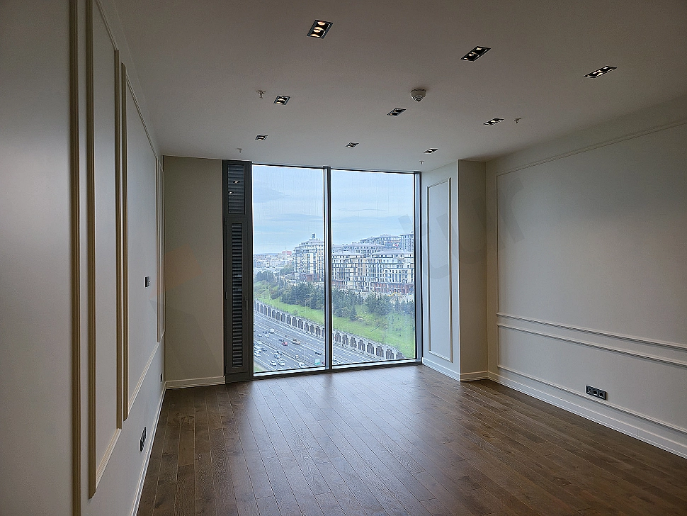 Bright and modern living room interior.