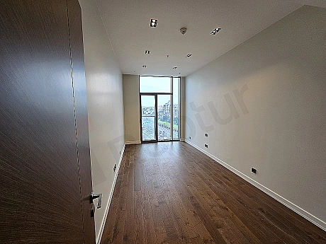 Modern designed, bright and spacious bedroom interior