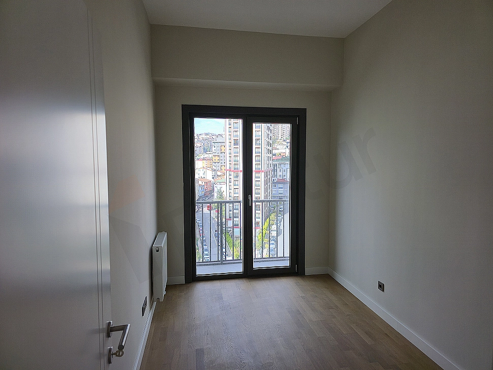 Interior view of a modern designed bedroom.