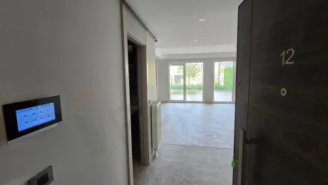 Interior view of a modern and spacious study room.