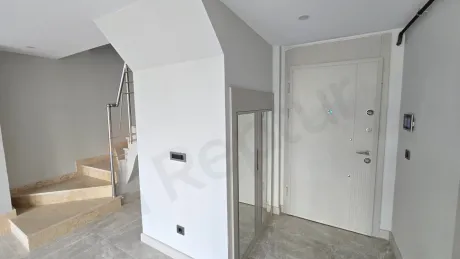 Modern design staircase structure located inside a duplex apartment in Beylikdüzü.