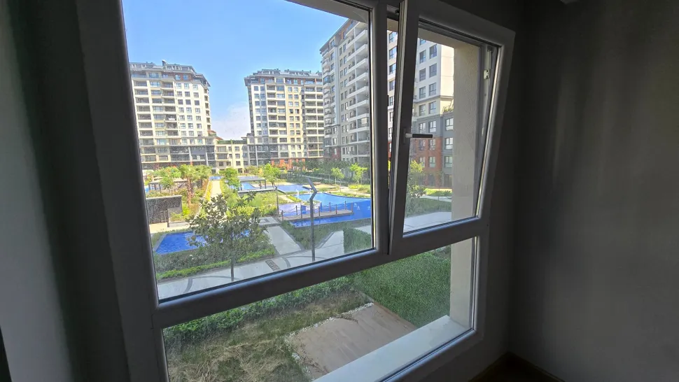 Panoramic city and landscape view from a modern residential project in Beylikdüzü, Istanbul.