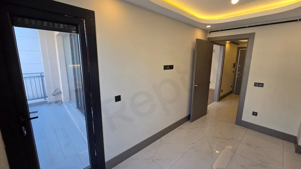 Spacious and bright hallway view of a modern residence apartment.