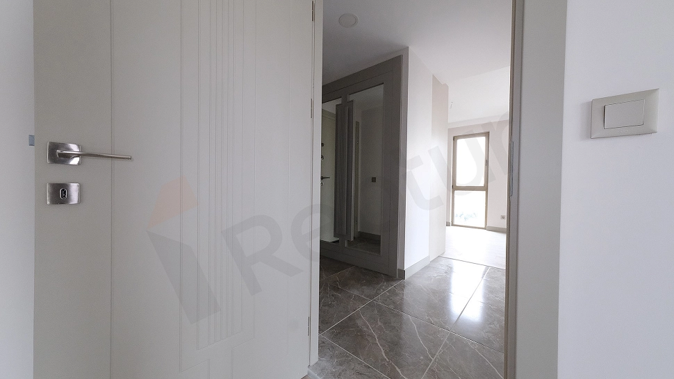 Bright corridor interior view.