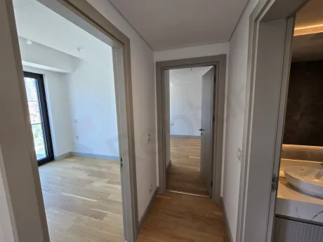 Modern design interior staircase detail in the apartment
