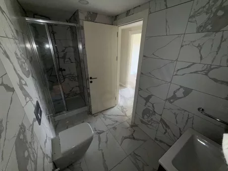 Image of a modern, stylish, and clean bathroom interior.