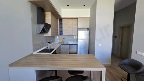 Modern design kitchen cabinets and countertop area