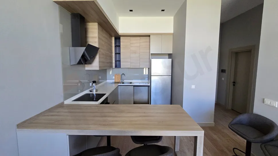 Modern design kitchen cabinets and countertop area