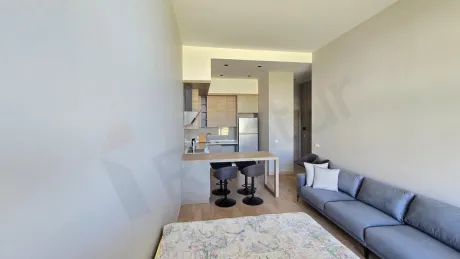 Modern architecture, spacious and bright living room area of an apartment in Beylikdüzü.