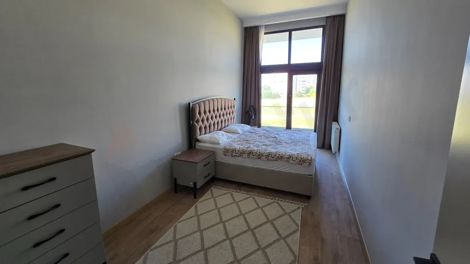 Spacious and bright bedroom area of a modern residence apartment in Beylikdüzü.