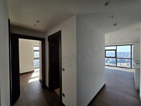Modern design stylish and aesthetic interior staircase inside the apartment.