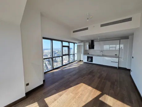 Spacious and modern dining room area of a luxury residence apartment.