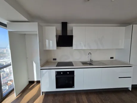 Modern and spacious kitchen design of a luxury residence apartment in Sisli.