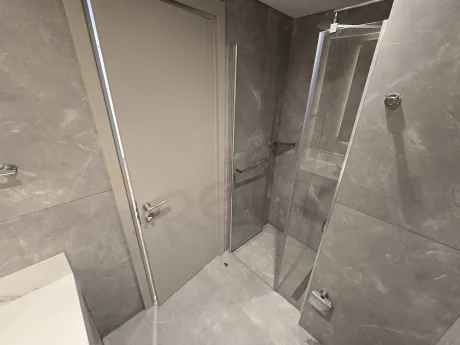 Modern and stylishly designed, spacious and bright bathroom interior.