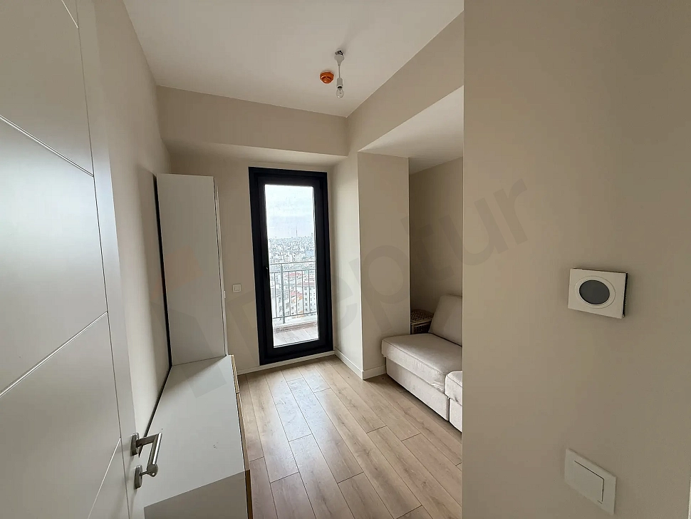 Spacious and bright modern bedroom in a new building in Cekmekoy, Istanbul.